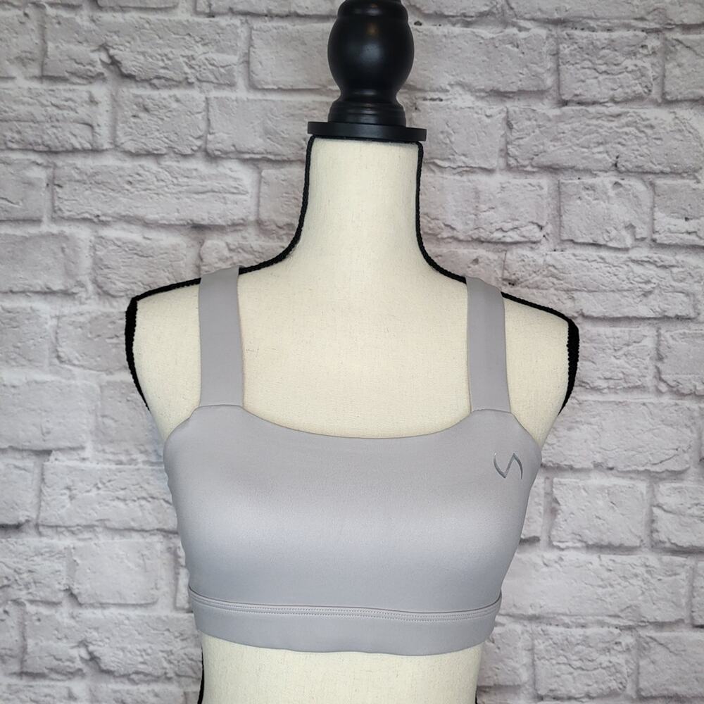 TLF Apparel Diamond 2.0 Sports Bra Crisscross Back Grey Medium Activewear Top - Picture 3 of 8